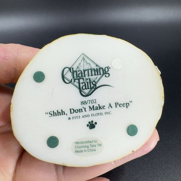 Charming Tails Fitz And Floyd Figurine Resin Whimsical Shhh Don’t Make A Peep - Picture 5 of 13